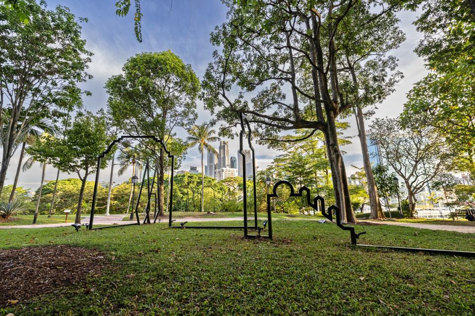 Installation view of Ayesha Singh's Continuous Coexistences (Singapore) (2025). Commissioned by Singapore Art Museum for Singapore Biennale 2025_ pure intention. Image courtesy of Singapore Art Museum
