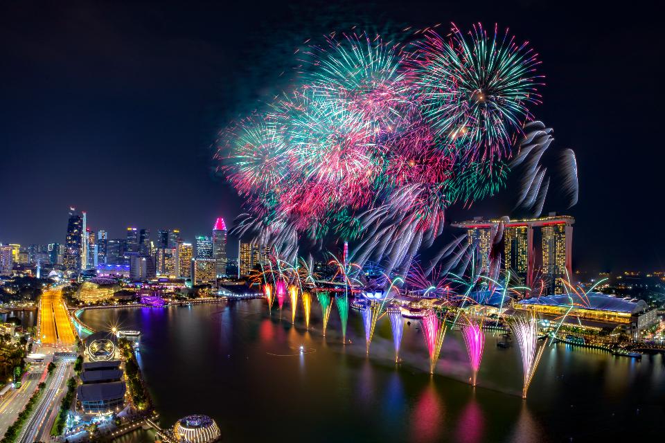 Sweeping views of the iconic Marina Bay as a toast to 58 years of independence