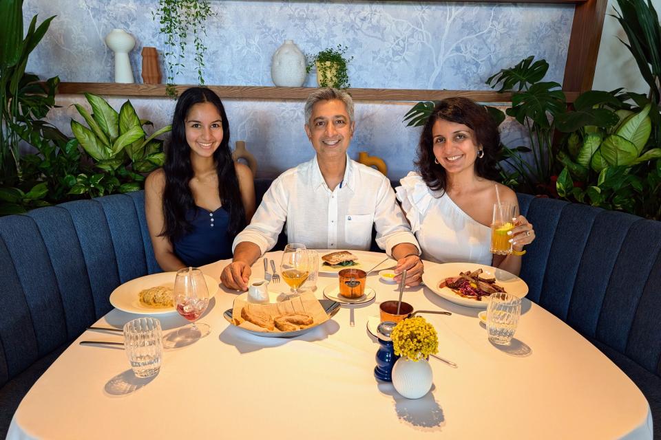 Food writer Harnoor at L'Amo with her family
