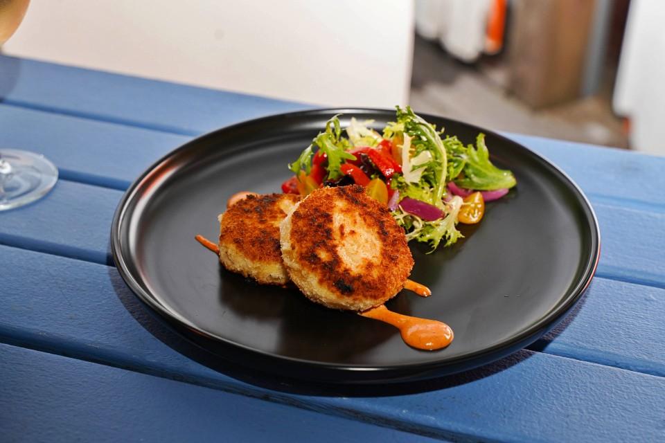 Crab Cake with Tomato Salad