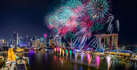 Sweeping views of the iconic Marina Bay as a toast to 58 years of independence