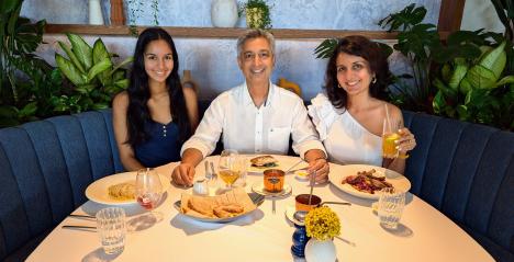 Food writer Harnoor at L'Amo with her family
